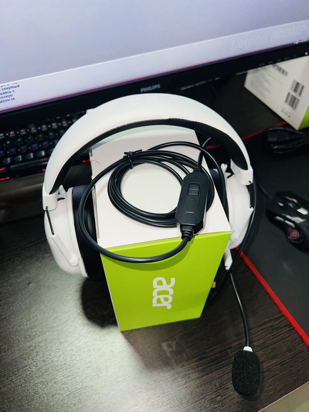 Проводные полноразмерные наушники, Acer, Новый, цвет - Белый — фото 3