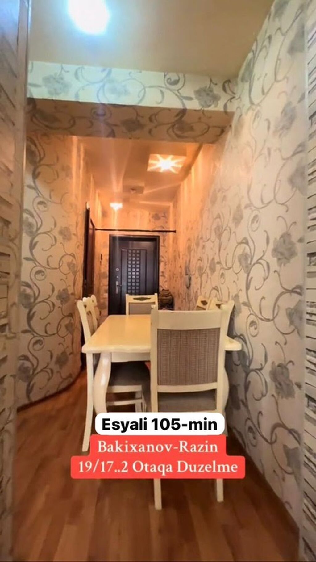 Bakıxanov (Razin) ərazisində 2 otağa düzəlmə mənzil. Eşyalı. Plan və