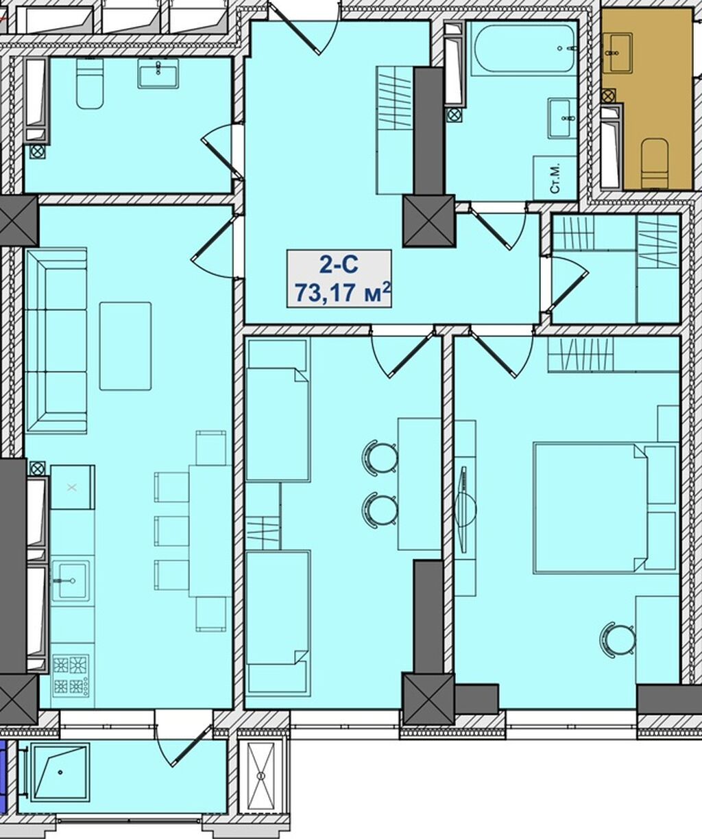 73 м², Без мебели: фото 5