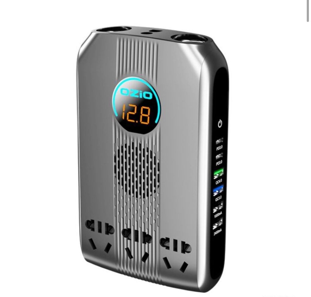 Инвертор автомобильный 12В → 220В OZIO K20-S 300W (4USB + 2Type-C) — фото 3