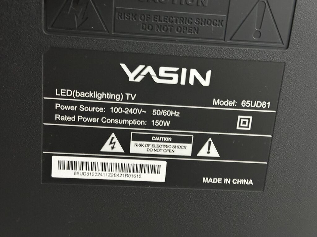 Телевизор YASIN 65UD81, 65" Коробка есть - LED‑подсветка, диагональ — фото 3