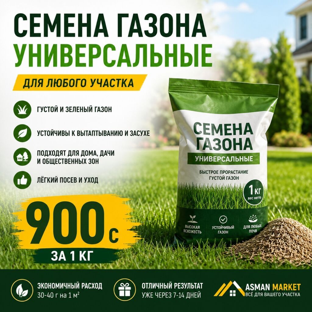 Семена газона «Универсальные» — для любого участка. Особенности -