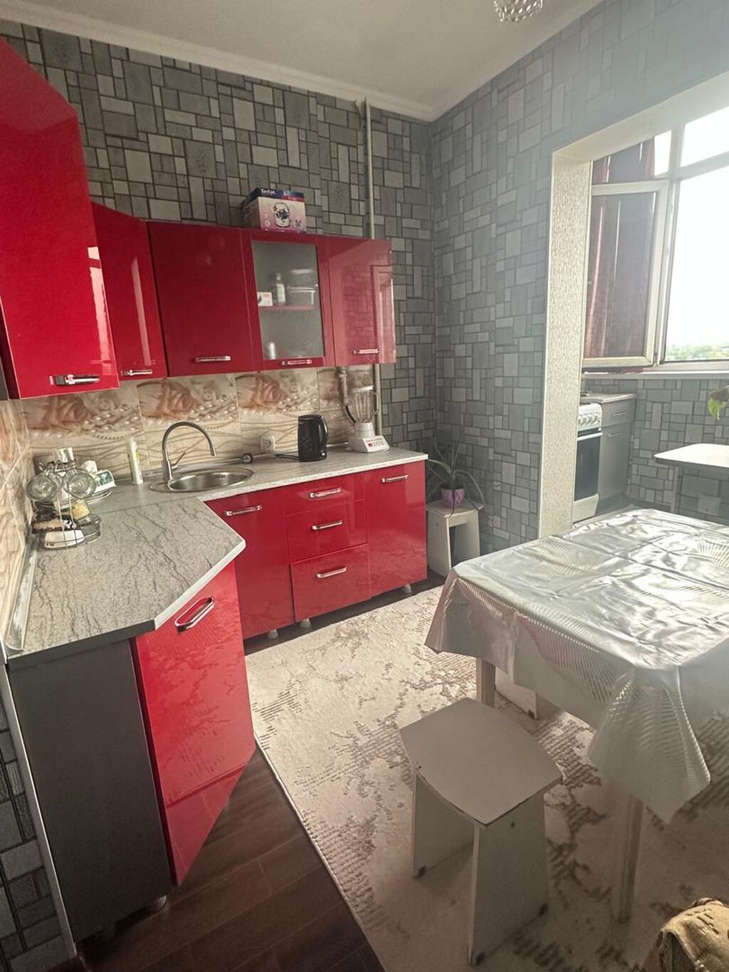 2 комнаты, 60 м², 106 серия, Аламедин-1 мкр 106 серия, 8 этаж, Косметический ремонт: фото 3