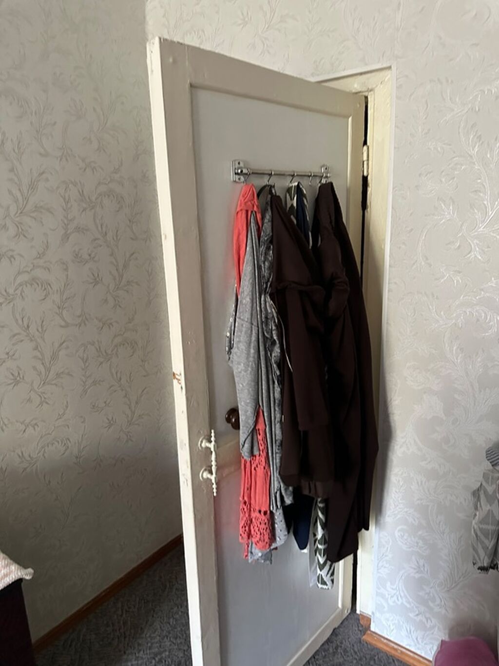 Межкомнатная дверь, Б/у, Со стеклом, Одностворчатая, Деревянная, Распашная, цвет - Белый: фото 3