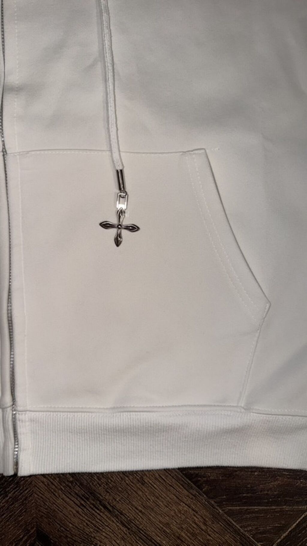 Белое худи на молнии chrome hearts, оно совершенно новое, причина: фото 2