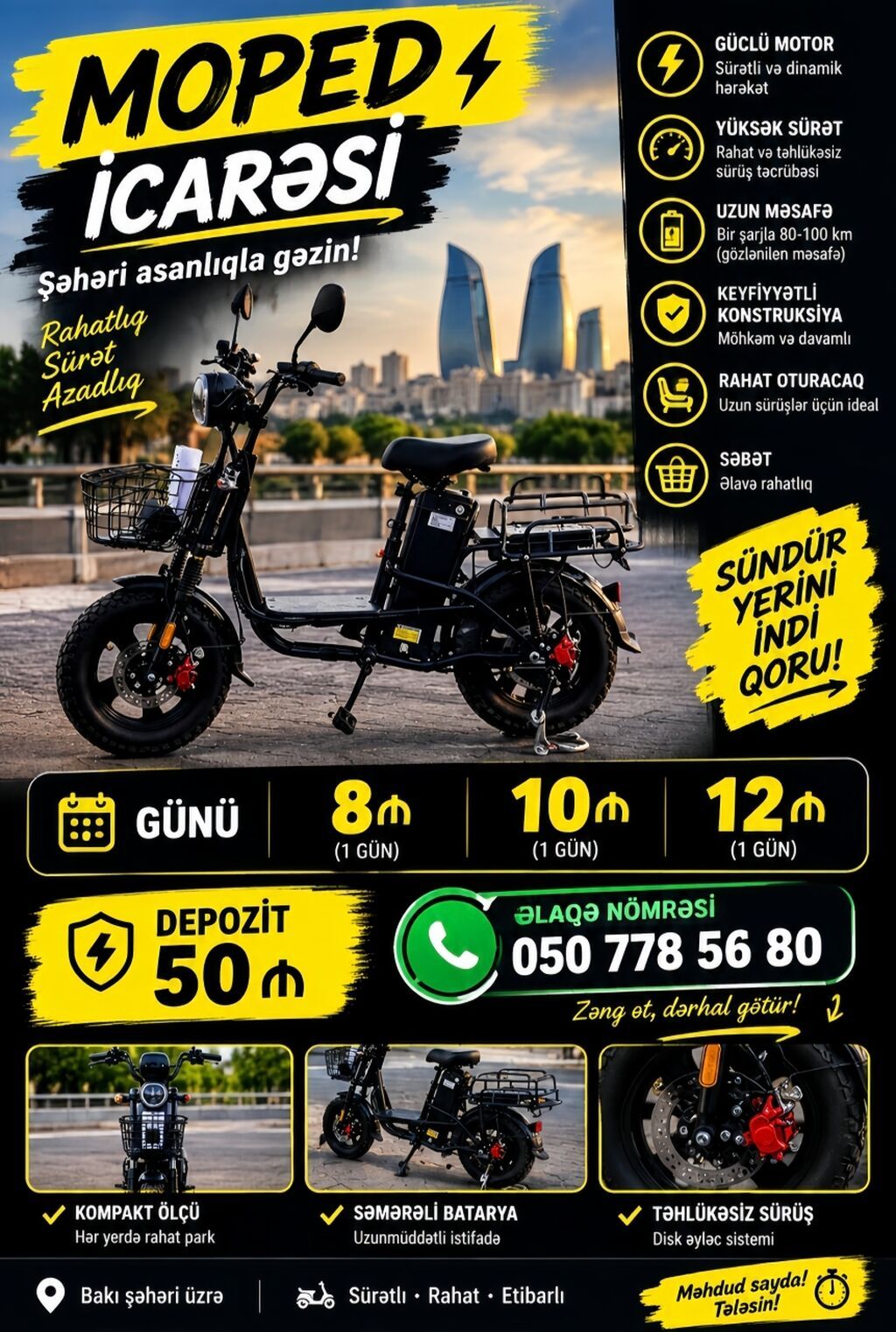 100 km, ilkin ödəniş: Yox