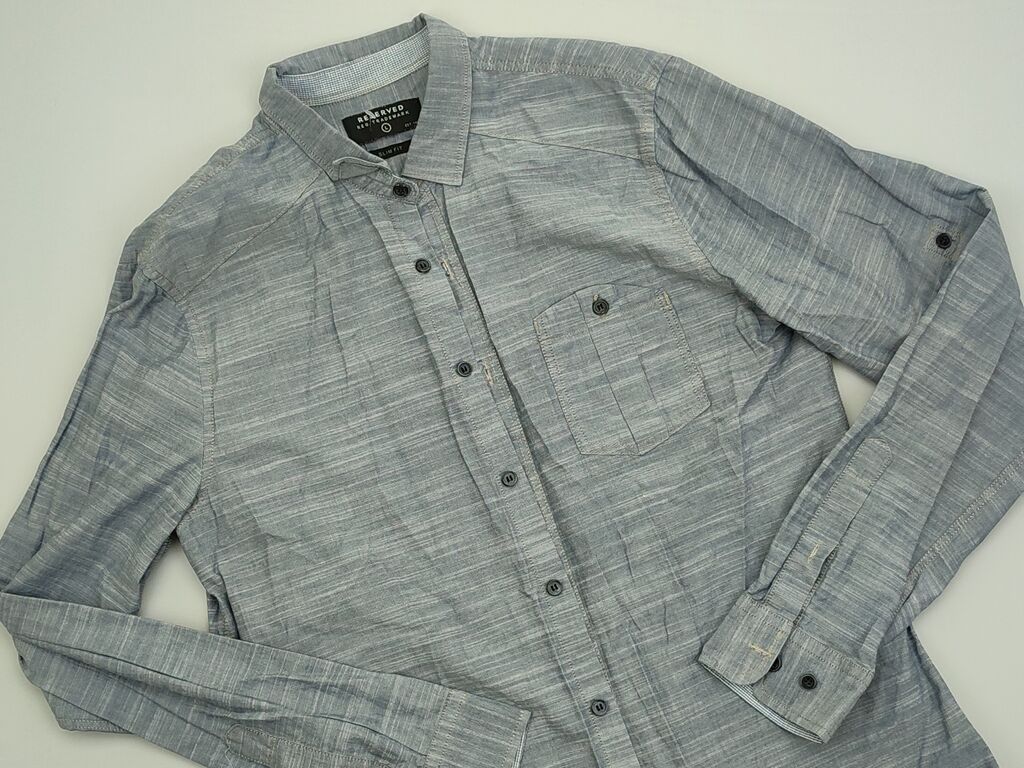 Koszule: Koszulа Reserved, L (EU 40), stan - Bardzo dobry, wzór - Jednolity kolor, kolor - Szary — 1