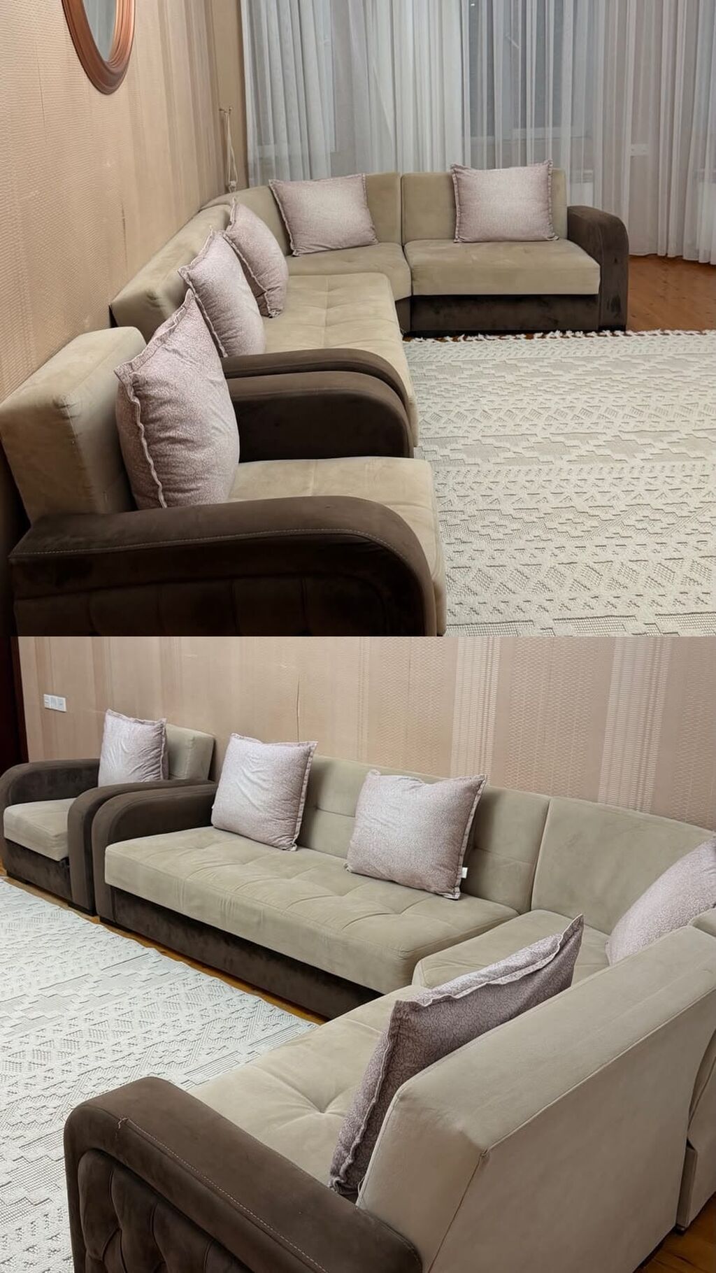 Künc divan dəsti - Dizayn: “L” formalı künc divan, iki tərəfli