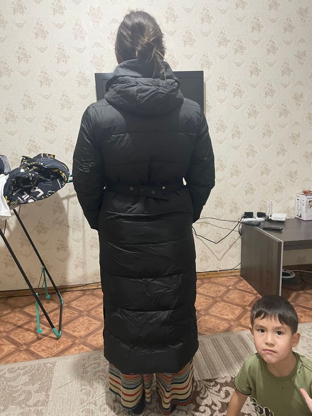 Пуховик, Длинная модель, Китай, Приталенная модель, 4XL: фото 4