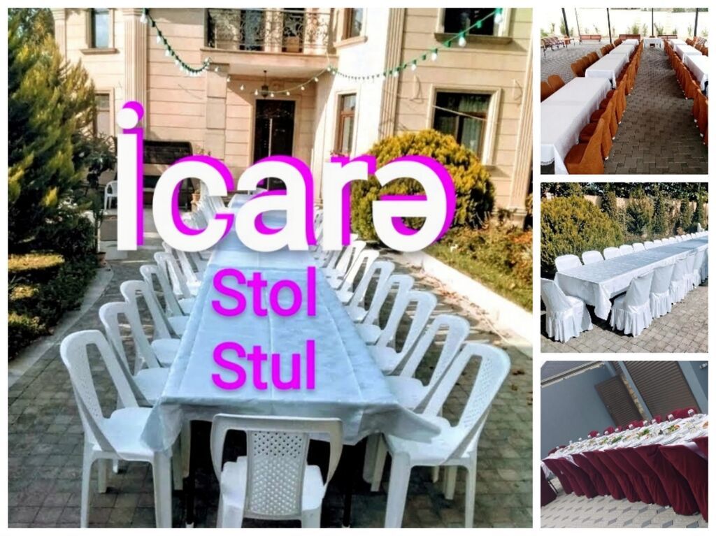 Tədbirlər üçün Stol stul icarəsi. Masa və oturacaq kirayəsi