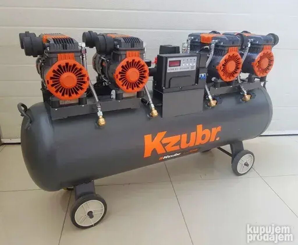 Kompresori za vazduh: KZUBR Bešumni Kompresor za Vazduh sa 4 Glave – Model KAC-120L