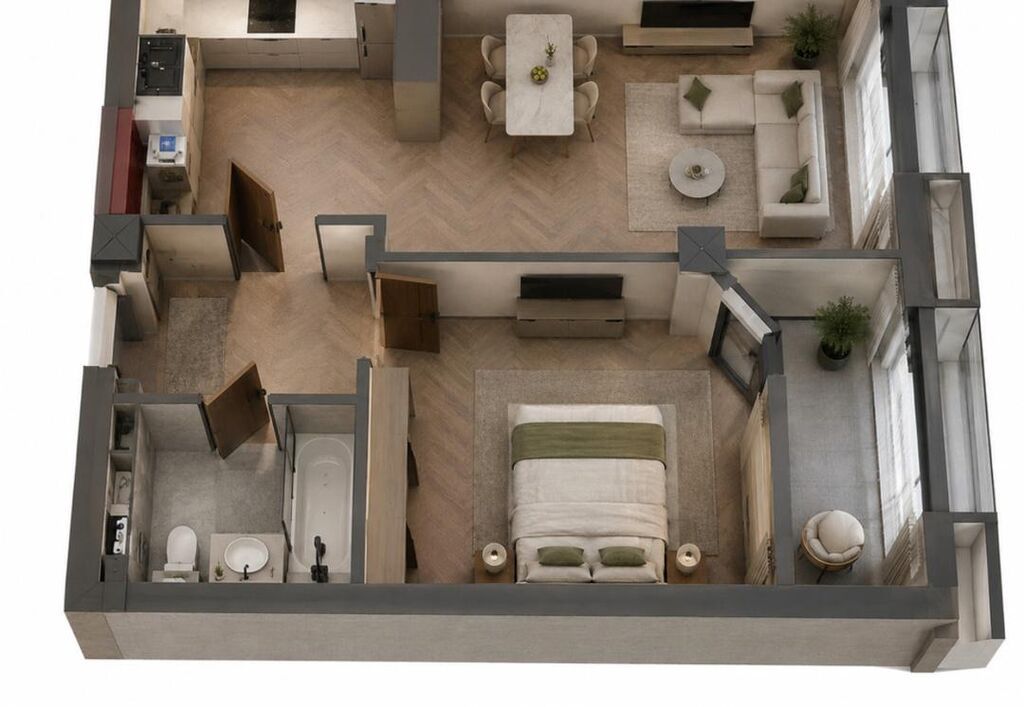 1 комната, 47 м², Восток-5 мкр 11 этаж, ПСО (под самоотделку): фото 1
