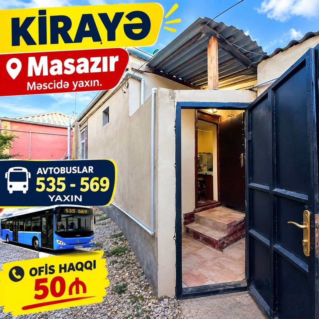 Ofisin Xidmet haqqı 50₼. Masazırda 535 Yolunda Mesçide yaxın yerde