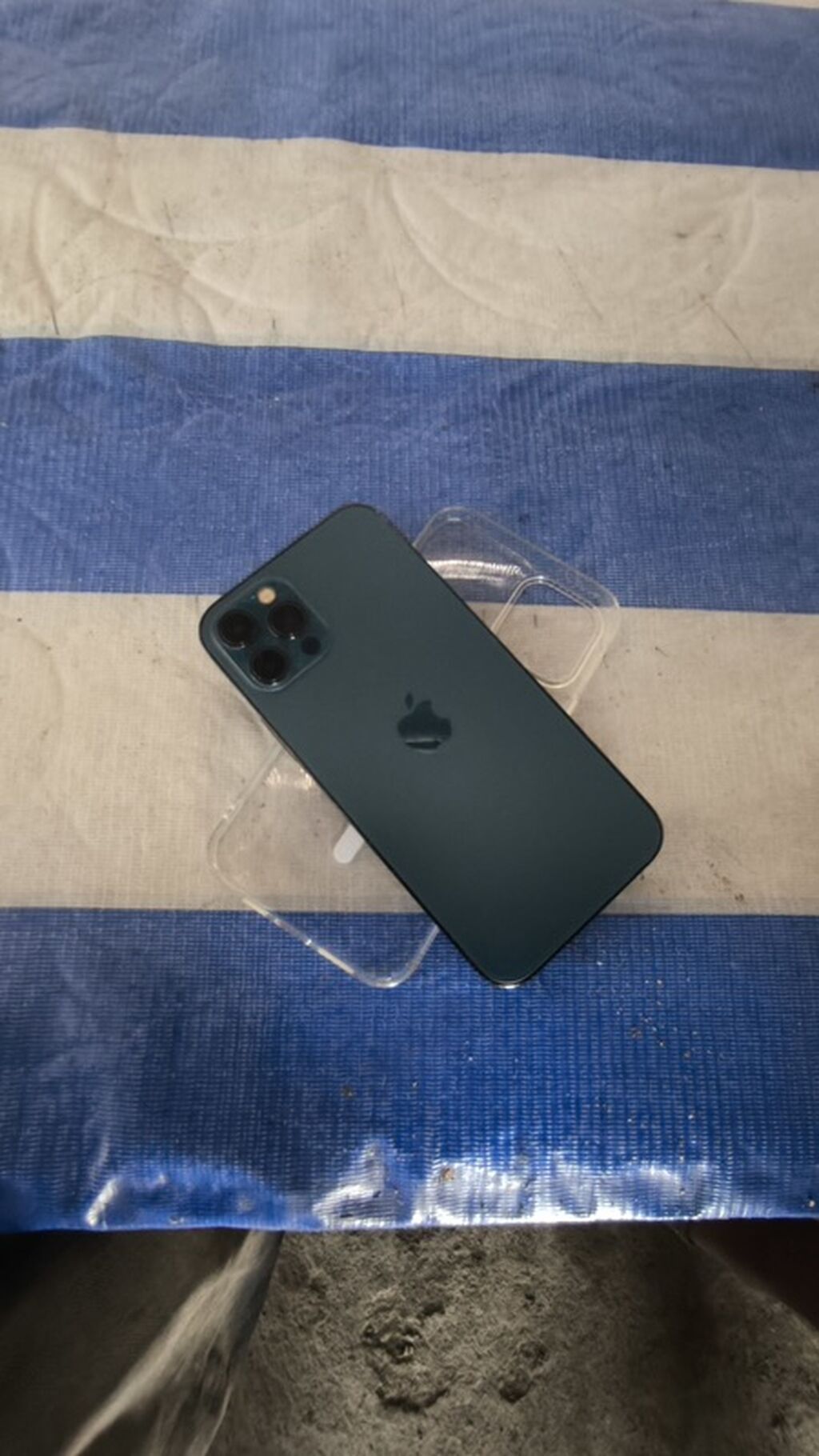 IPhone 12 Pro, Б/у, 128 ГБ, Pacific Blue, Защитное стекло, Чехол, 74 %: фото 2