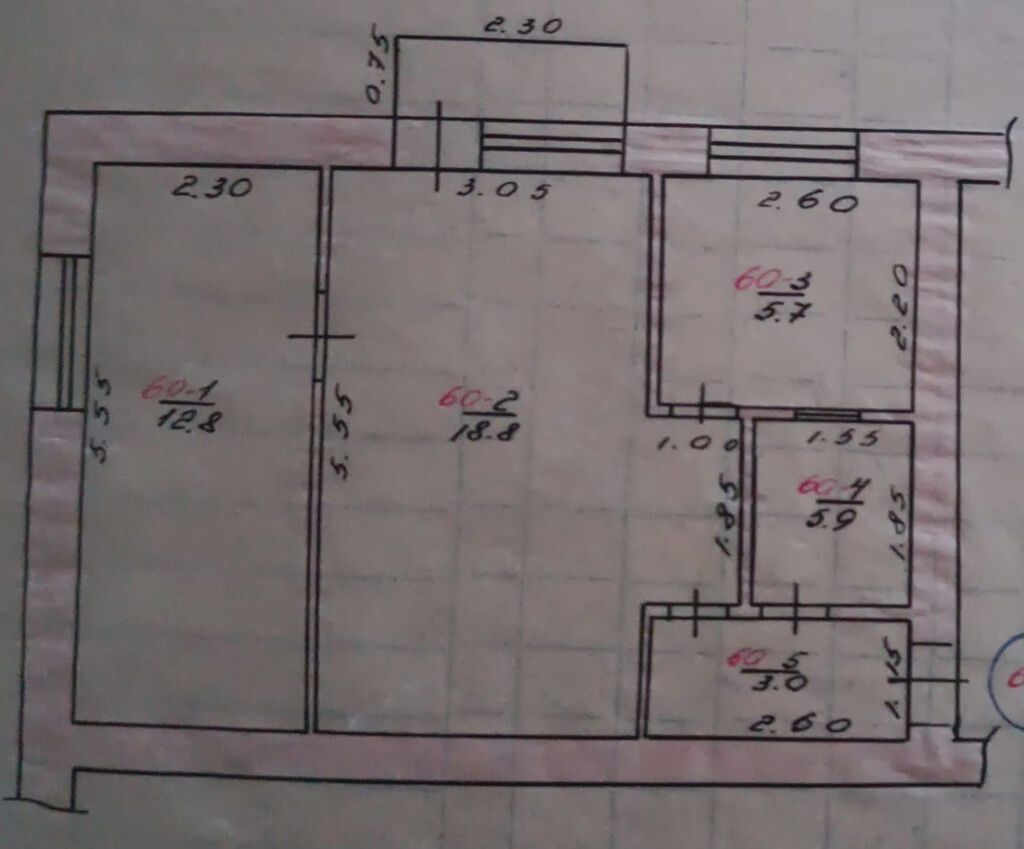 2 комнаты, 43 м², Политех Хрущевка, 3 этаж, Косметический ремонт: фото 2
