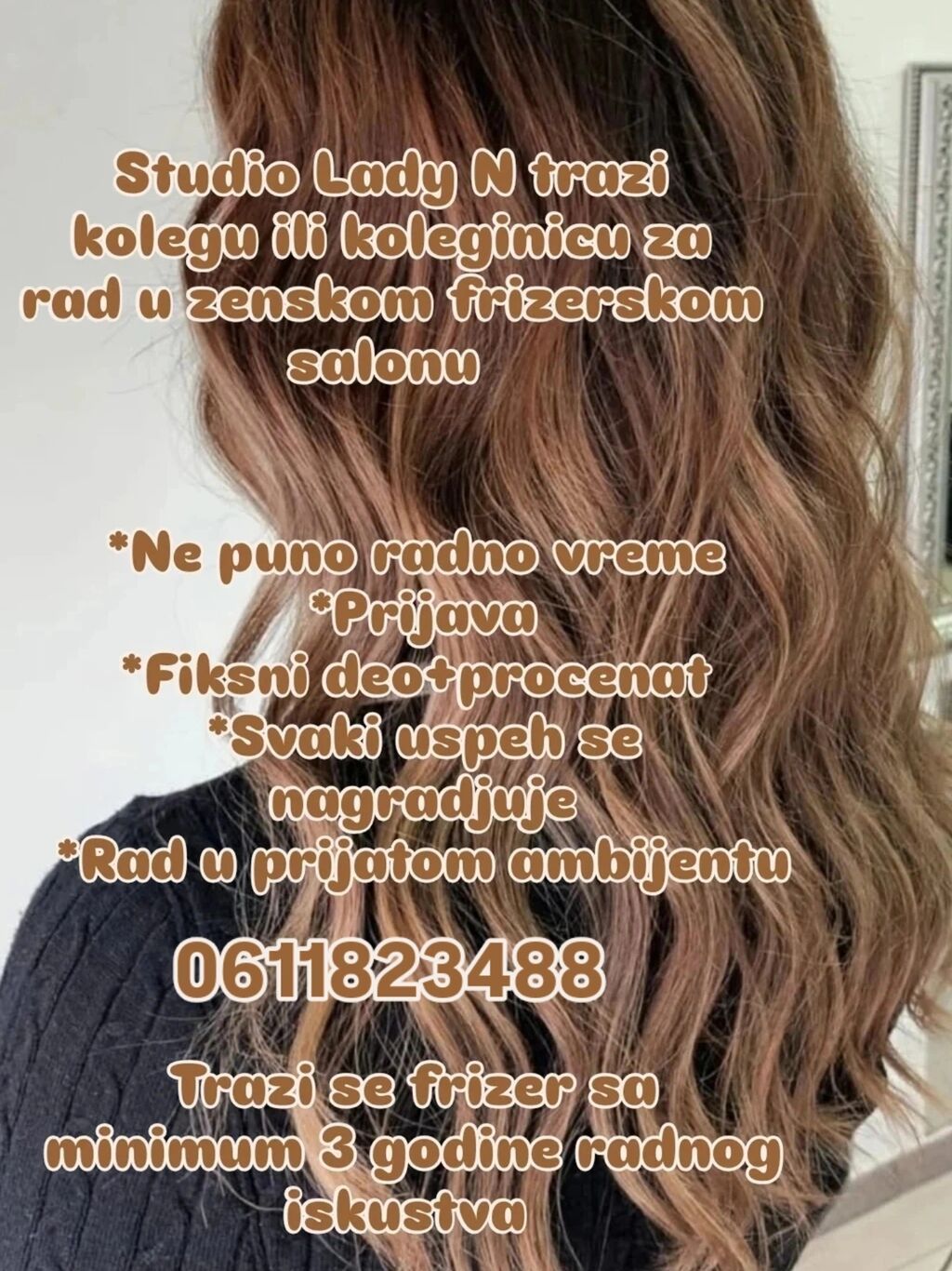 Frizeri: Studio Lady N – oglas za radno mesto u ženskom frizerskom salonu -