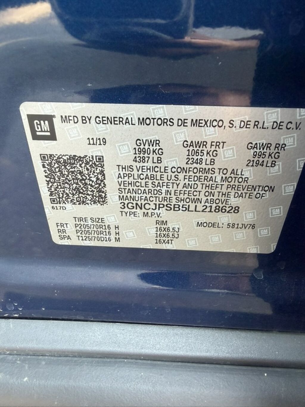 Chevrolet Trax: 2020 г., 1.4 л, Автомат, Бензин, Кроссовер: фото 7