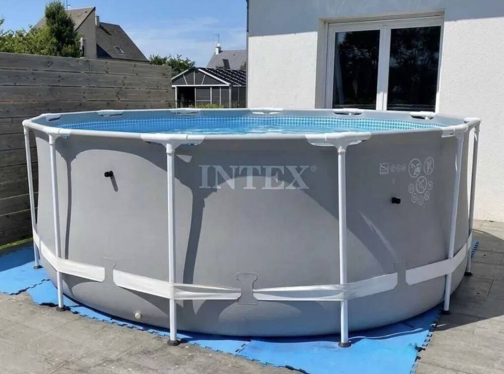 Каркасный круглый бассейн INTEX (серия Prism Frame, серый). - Тип — фото 2