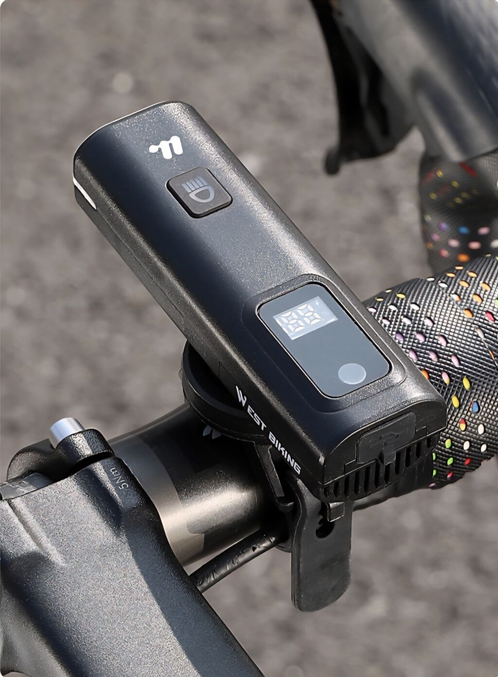 Умный передний фонарь WEST BIKING с LED-дисплеем (400 Lumens): фото 2