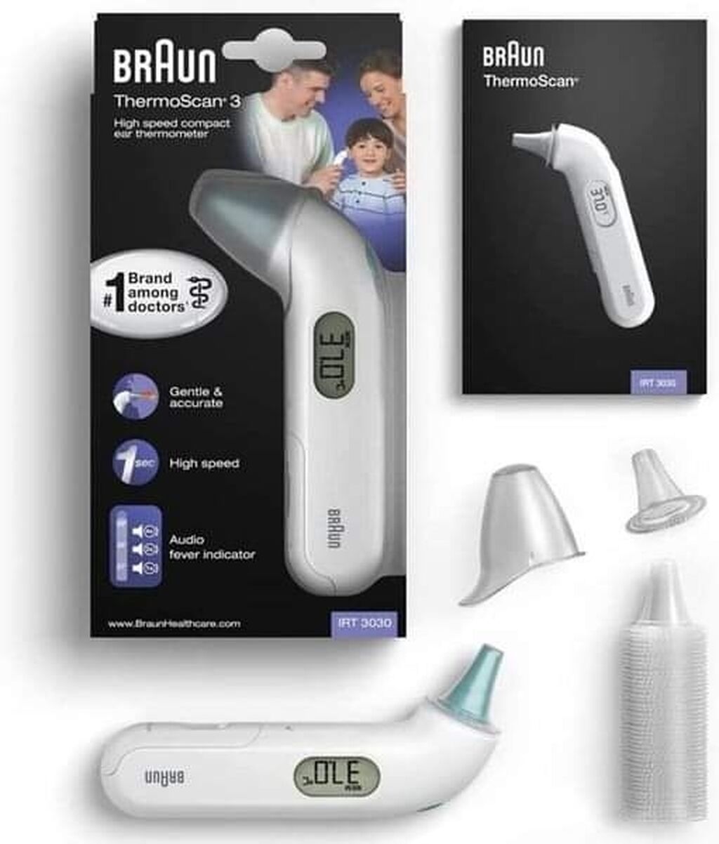 Termometri, termovizori: BRAUN TOPLOMER Kompaktni infracrveni termometar za uši za celu