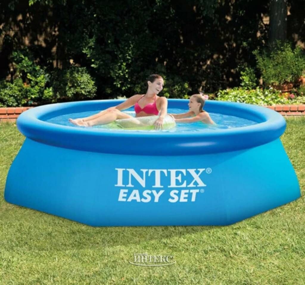 Надувной бассейн Intex размером 366х76 см - модель синего цвета с: фото 3