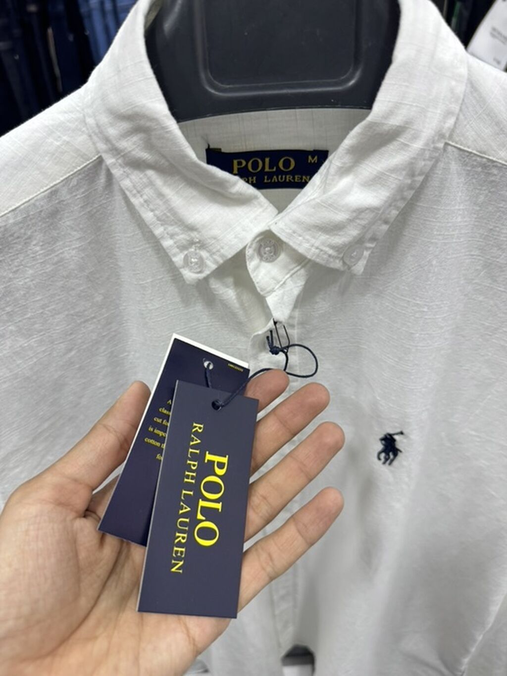 Мужская рубашка, S, M, L, Polo Ralph Lauren, Новый, цвет - Белый, Самовывоз: фото 3