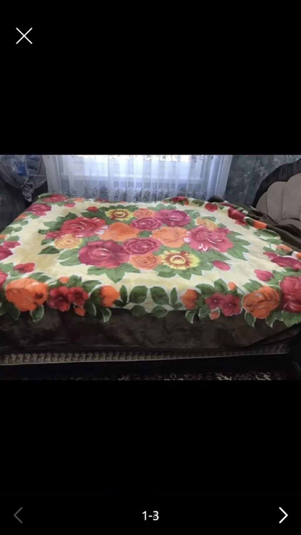 Теплое плед‑одеяло с цветочным рисунком Японскоедвух спальня: фото 3