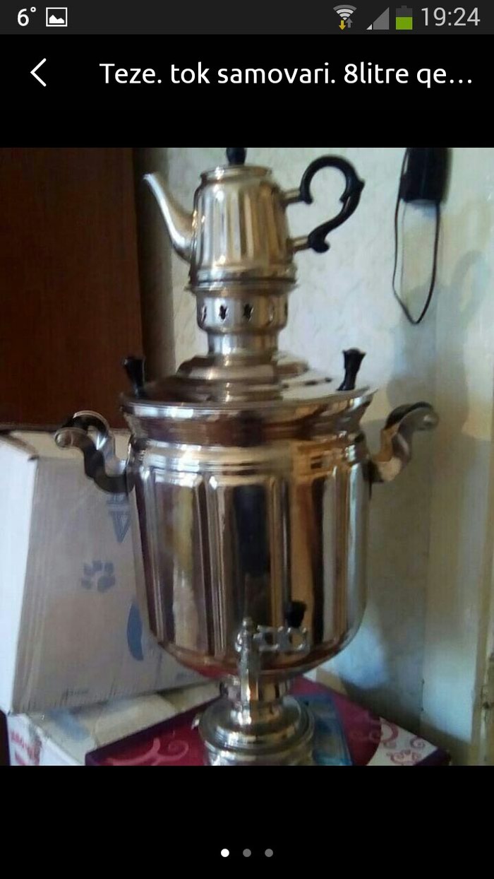 Samovarlar: Samovar tokla isleyir
8lirtlik
140azn
tezedi
nomrede whatsapp aktivdi - lalafo.az Bakı şəhərində Samovar tokla isleyir
8lirtlik
140azn
tezedi
nomrede whatsapp aktivdi