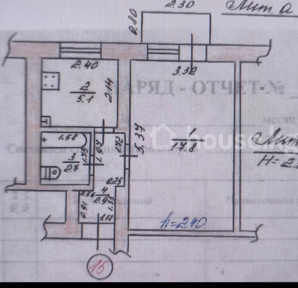 1 комната, 30 м², Золотой квадрат Индивидуалка, 4 этаж: фото 3