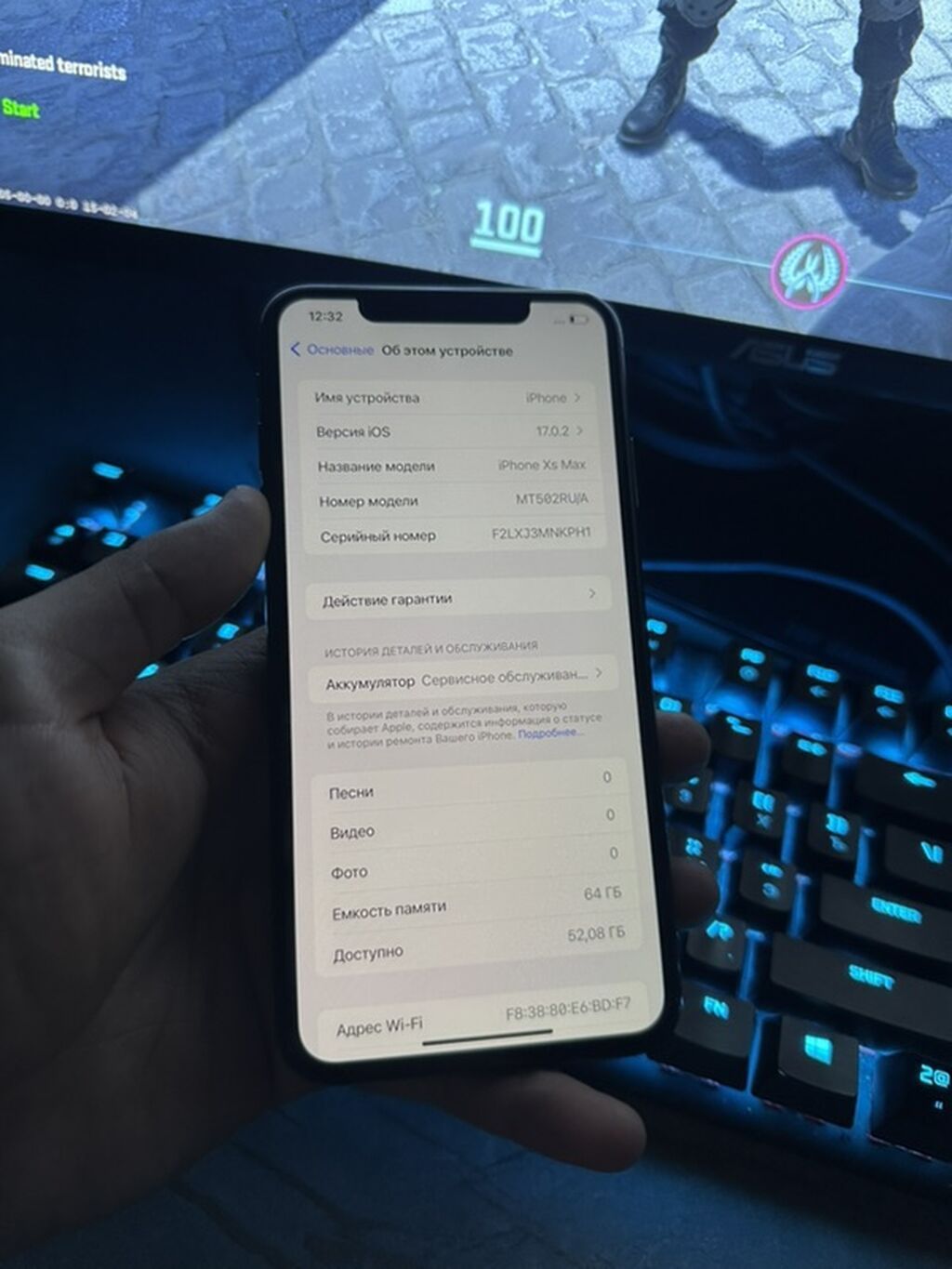 IPhone Xs Max, Б/у, Space Gray, 74 %: фото 2