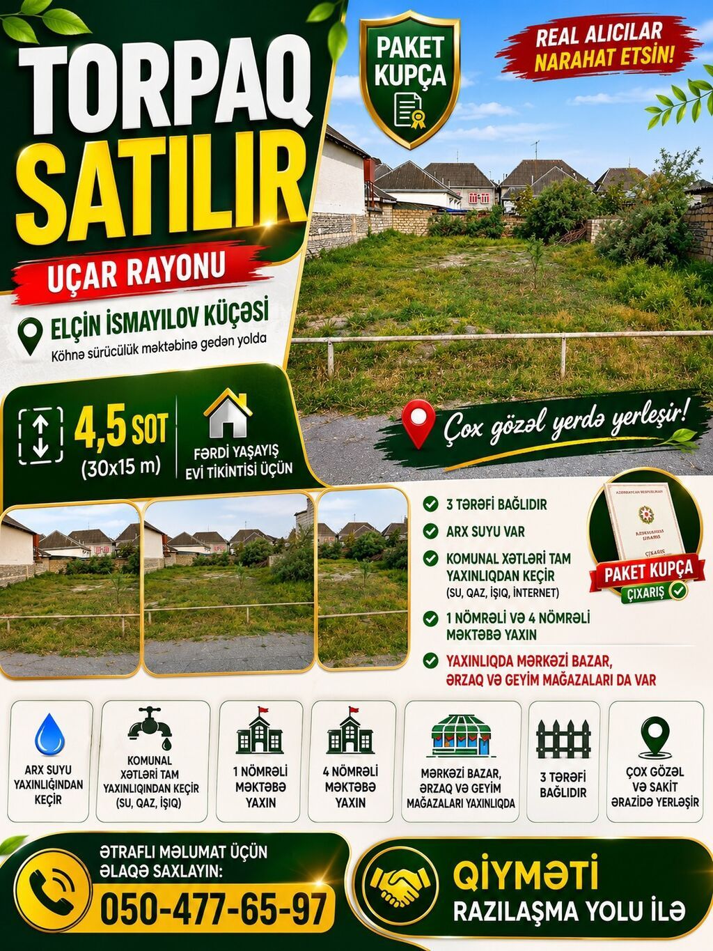 4 sot, Tikinti, Maklerlər narahat etməsin, Kupça (Çıxarış)