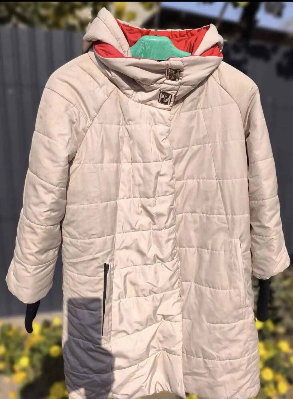 Пуховик, По колено, С капюшоном, S: фото 4