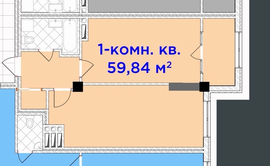 Продам 1-комнатную квартиру 59 м² в ЖК премиум-класса: фото 8
