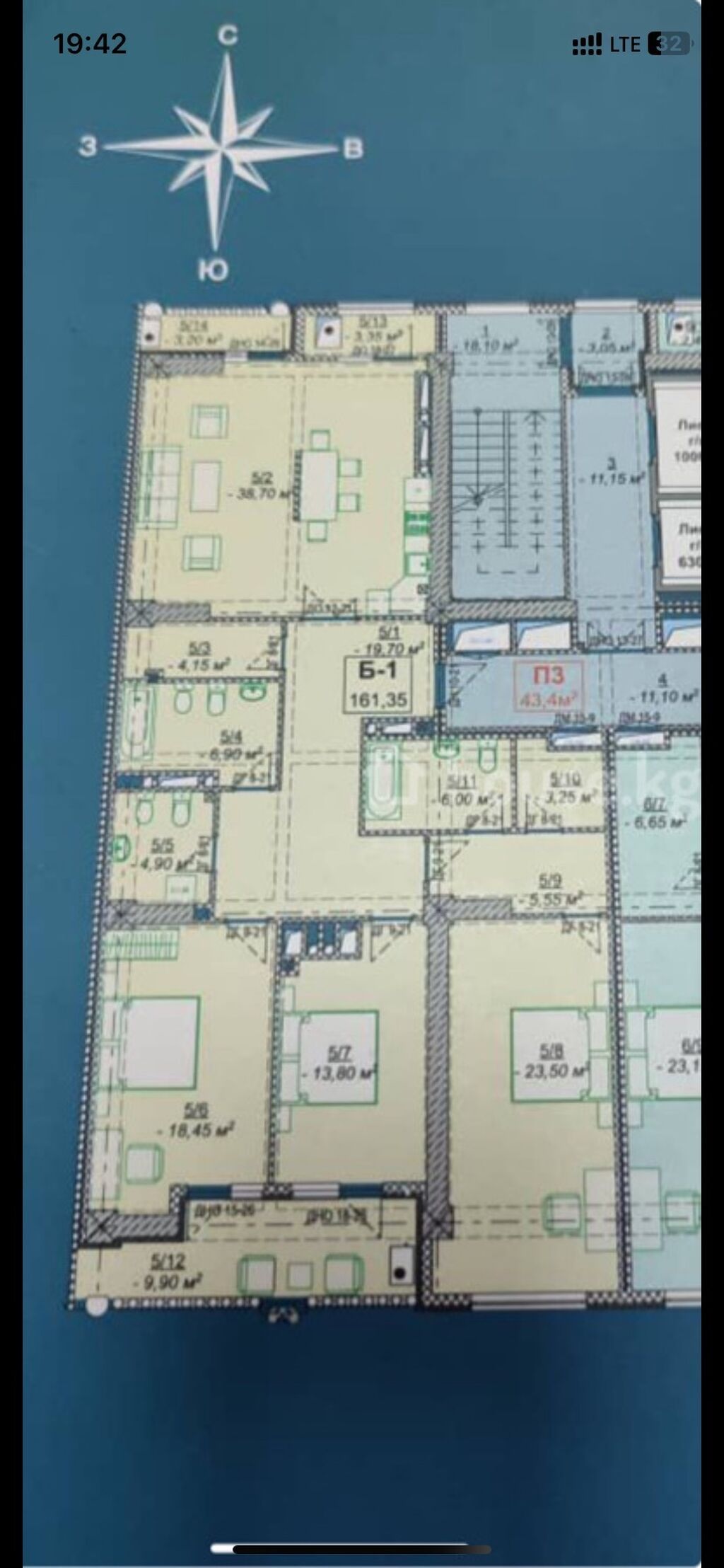 4-комнатная квартира 161 м² в ЖК «Венециан»