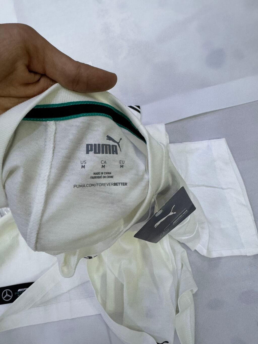 Мужская футболка, M, L, Puma, Новый, цвет - Белый, Самовывоз: фото 3
