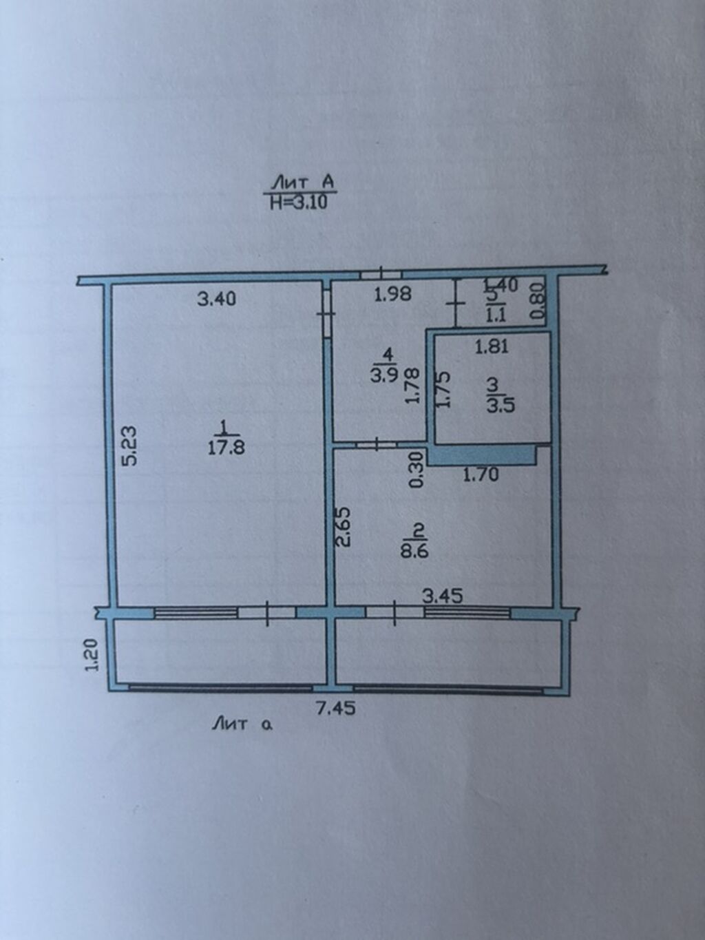 1 комната, 37 м², Таш-Рабат ТРЦ 106 серия, 7 этаж, Косметический ремонт: фото 1