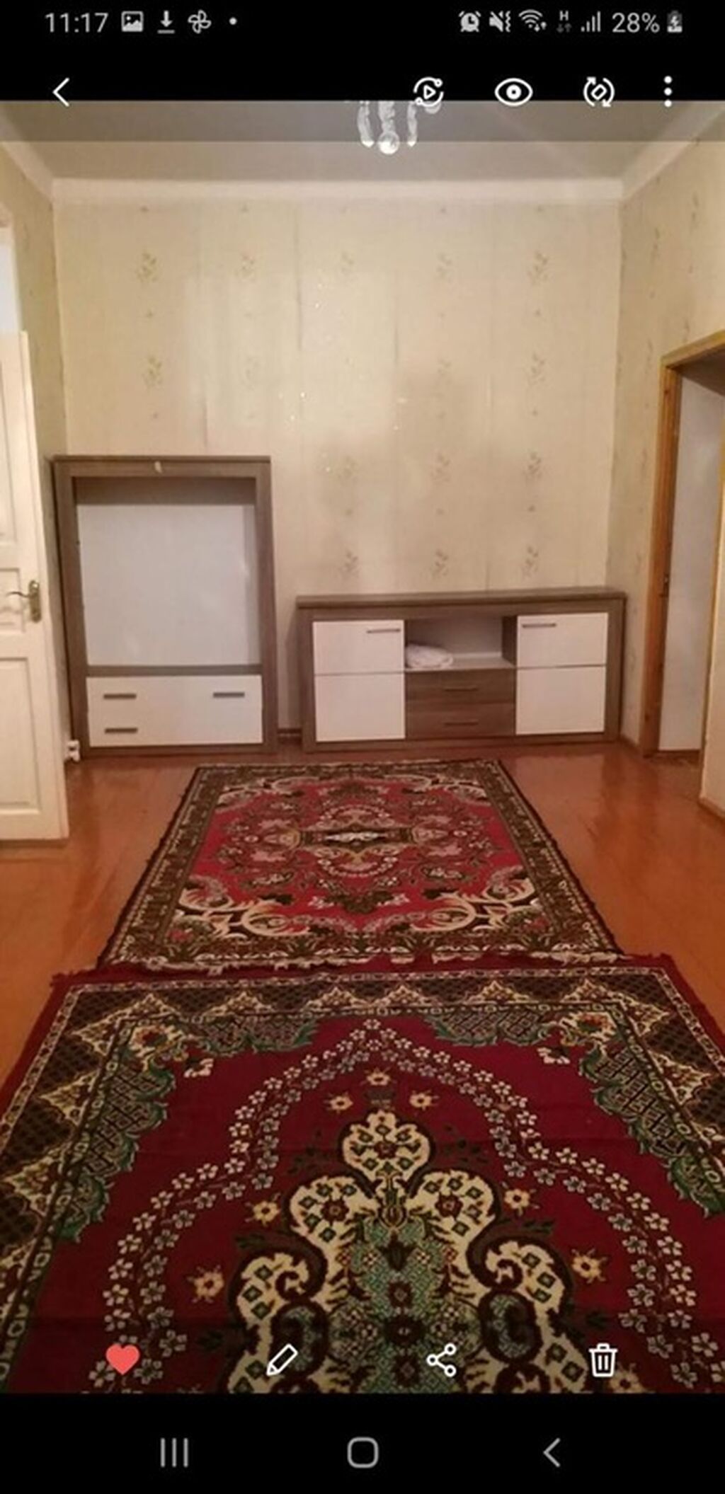 Tam mebellı 4otaqlı mənzil (fotolarda göstərilən). Plan və sahələr: -