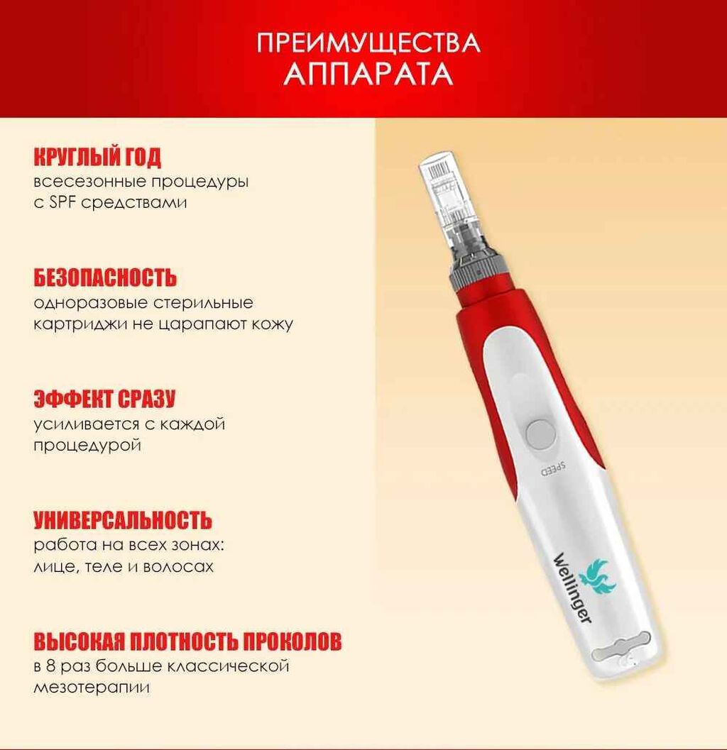 Дермапэн Wellinger + 5 картриджей (дермаручка, мезороллер: фото 4