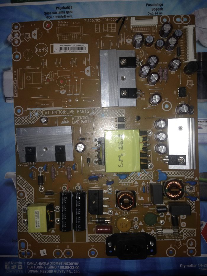 TV və video üçün aksessuarlar: От ТЕЛЕВИЗОРА PHILIPS model-40PFL4508H/12 Плата-715G5792-P01-000-00 M - lalafo.az Bakı şəhərində От ТЕЛЕВИЗОРА PHILIPS model-40PFL4508H/12 Плата-715G5792-P01-000-00 M