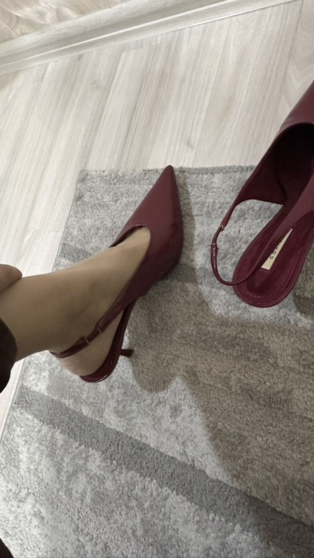 Лодочки CORINA с открытой пяткой (slingback) - Цвет: бордовый (винный: фото 5