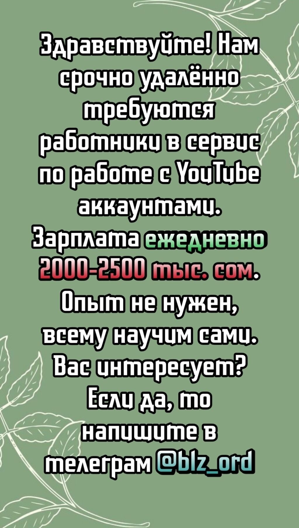 Работа через Интернет! Опыт работы не: 20000 KGS ᐈ Другие специальности |  Кара-Балта | 37241194 ➤ lalafo.kg