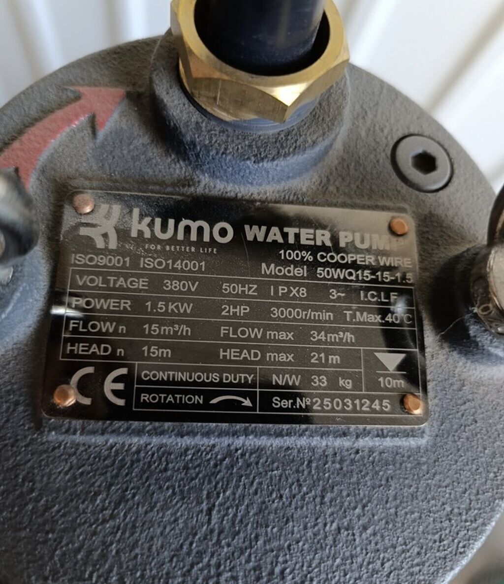 Погружные фекальные/дренажные насосы Kumo Water Pump для перекачки: фото 2