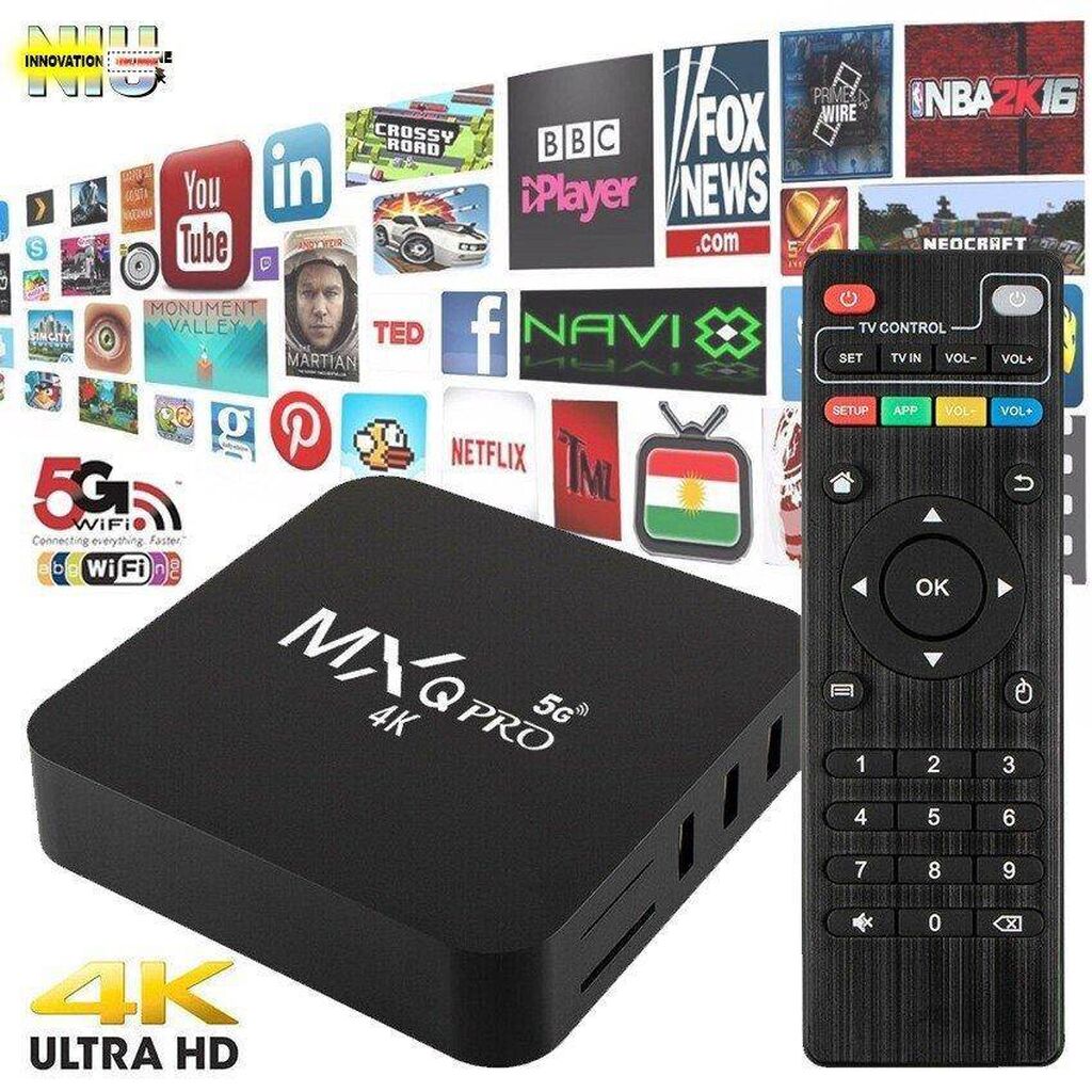 Aksesoari za TV i video: TV BOX MXQ Pro Android 11.1 4K 4gb/64gb Android BOX smart TV 4GB Ram