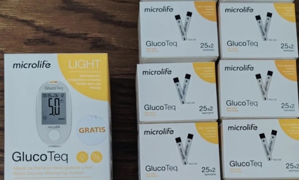 Glukometri: Microlife GlucoTeq set za praćenje nivoa glukoze u krvi. Sadržaj i