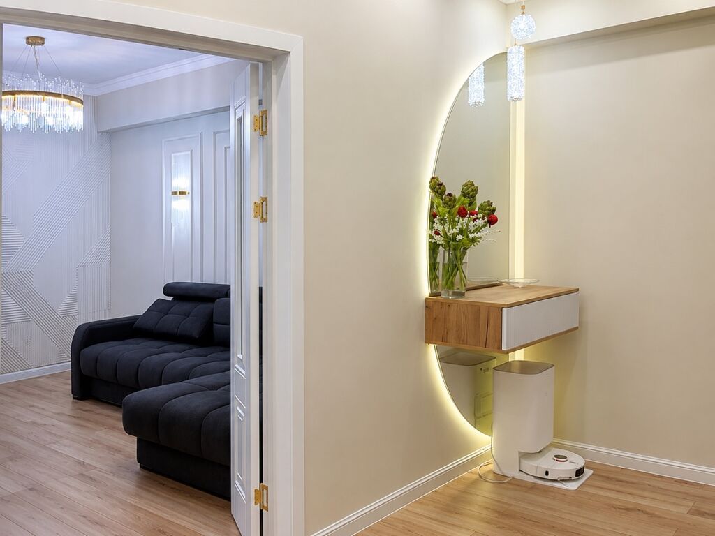 2 комнаты, 76 м², Асанбай мкр Элитка, 13 этаж, Дизайнерский ремонт: фото 2