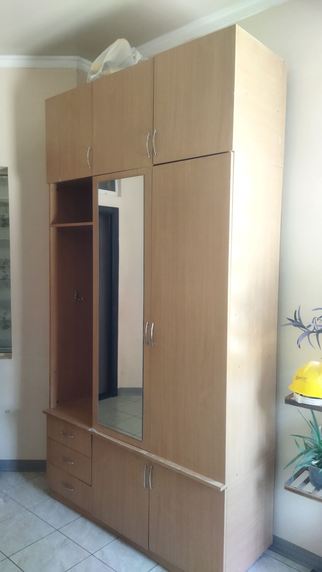 Прихожая/шкаф-купе модульный из ЛДСП в цвете светлого дуба. Район: фото 2