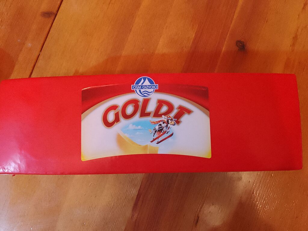 Mlečni proizvodi, jaja: Goldi – mlečno biljni sir OSM Gizycko. 600din kg.Tezine sira od 3,400