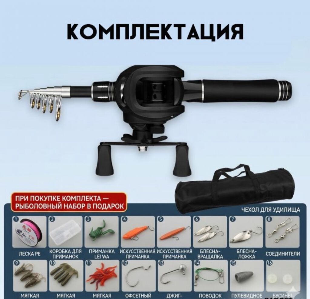 Складная телескопическая удочка Fish Master 2.7 м с катушкой Купить в — фото 4