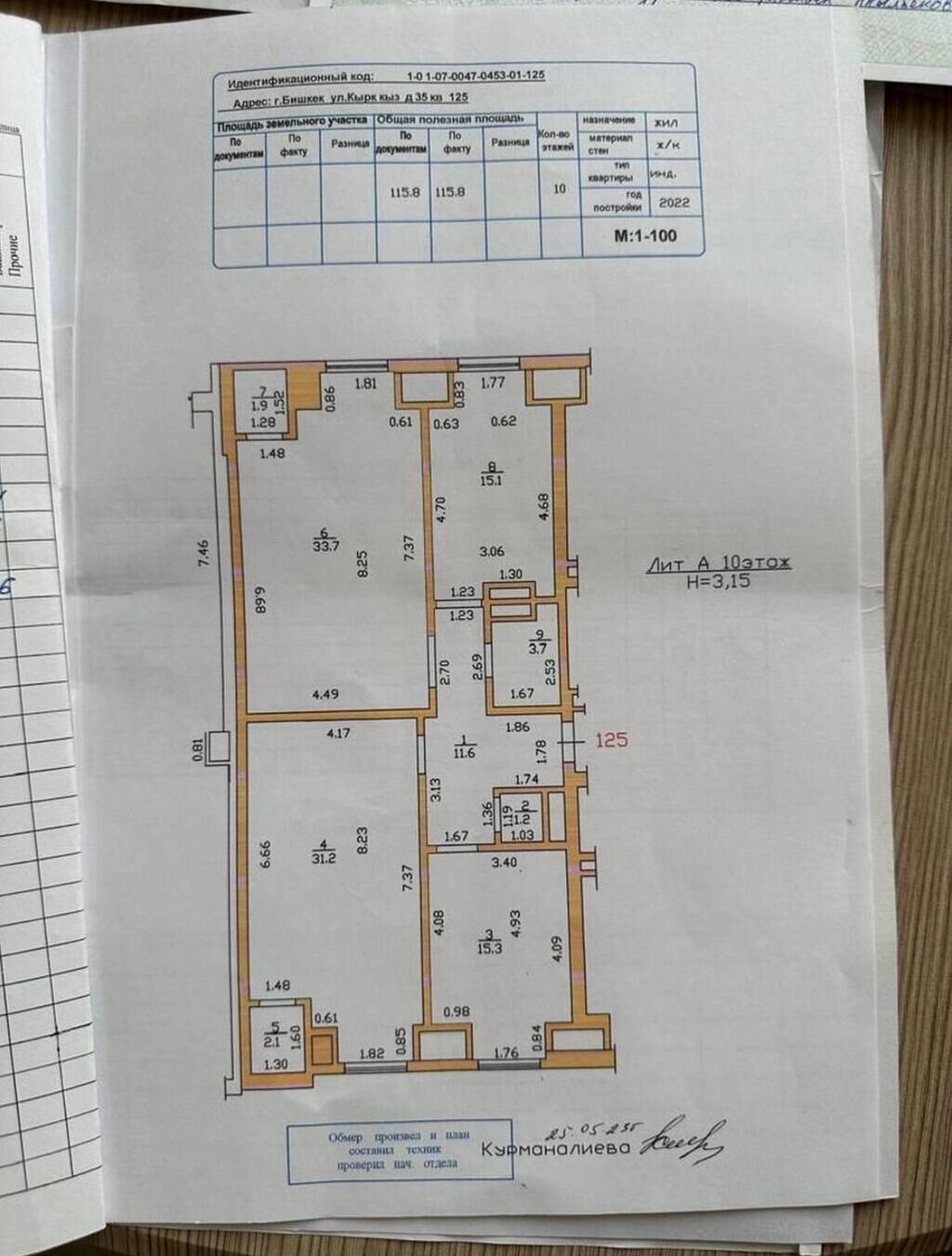 3 комнаты, 115 м², Ак-Орго ж/м Элитка, 10 этаж, Евроремонт: фото 8