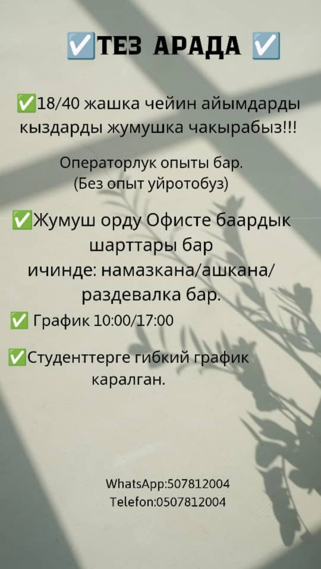 Менеджер по продажам. Цум: Договорная ᐈ Менеджеры по продажам | Бишкек |  35461549 ➤ lalafo.kg